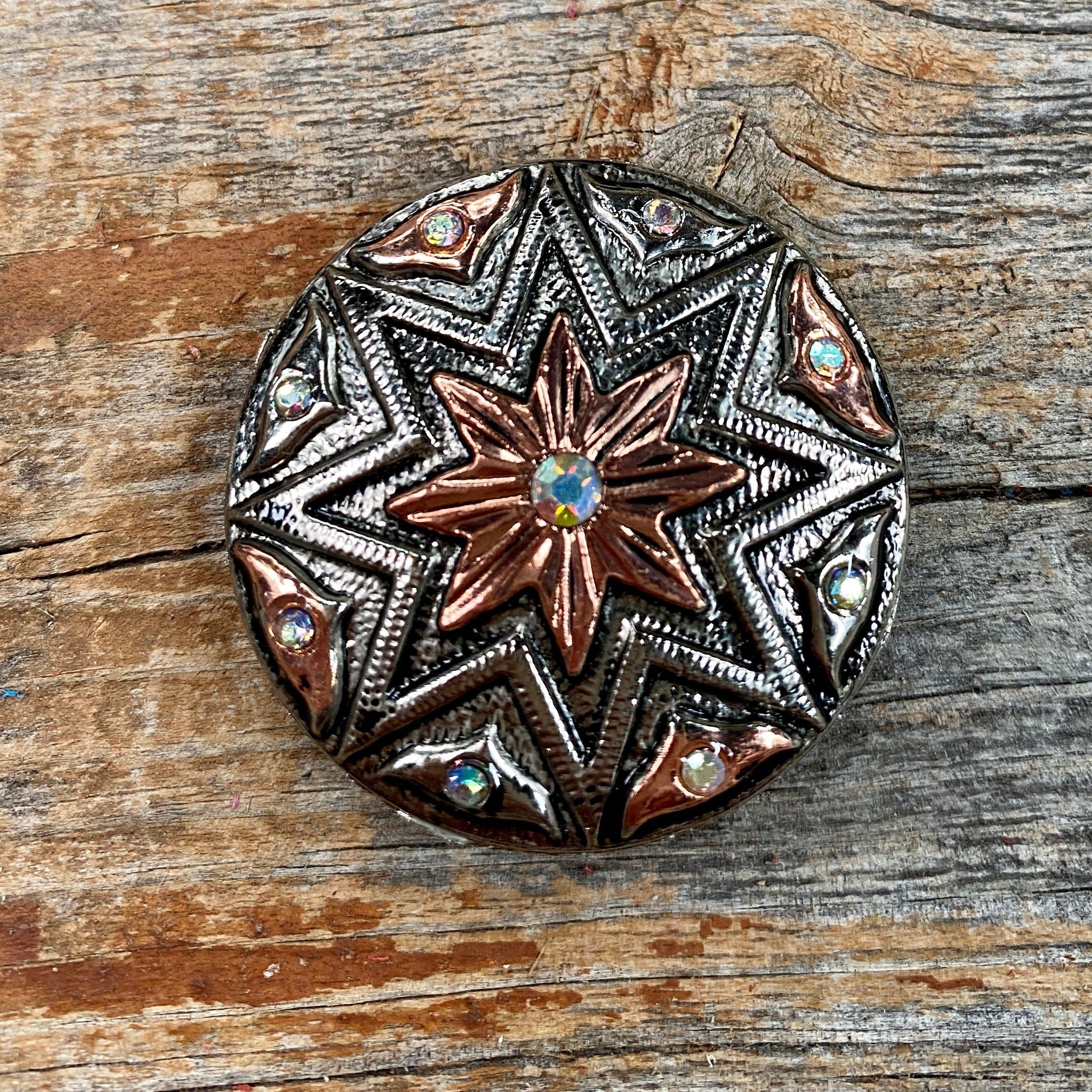 Starburst Antique Silver Western Concho W185