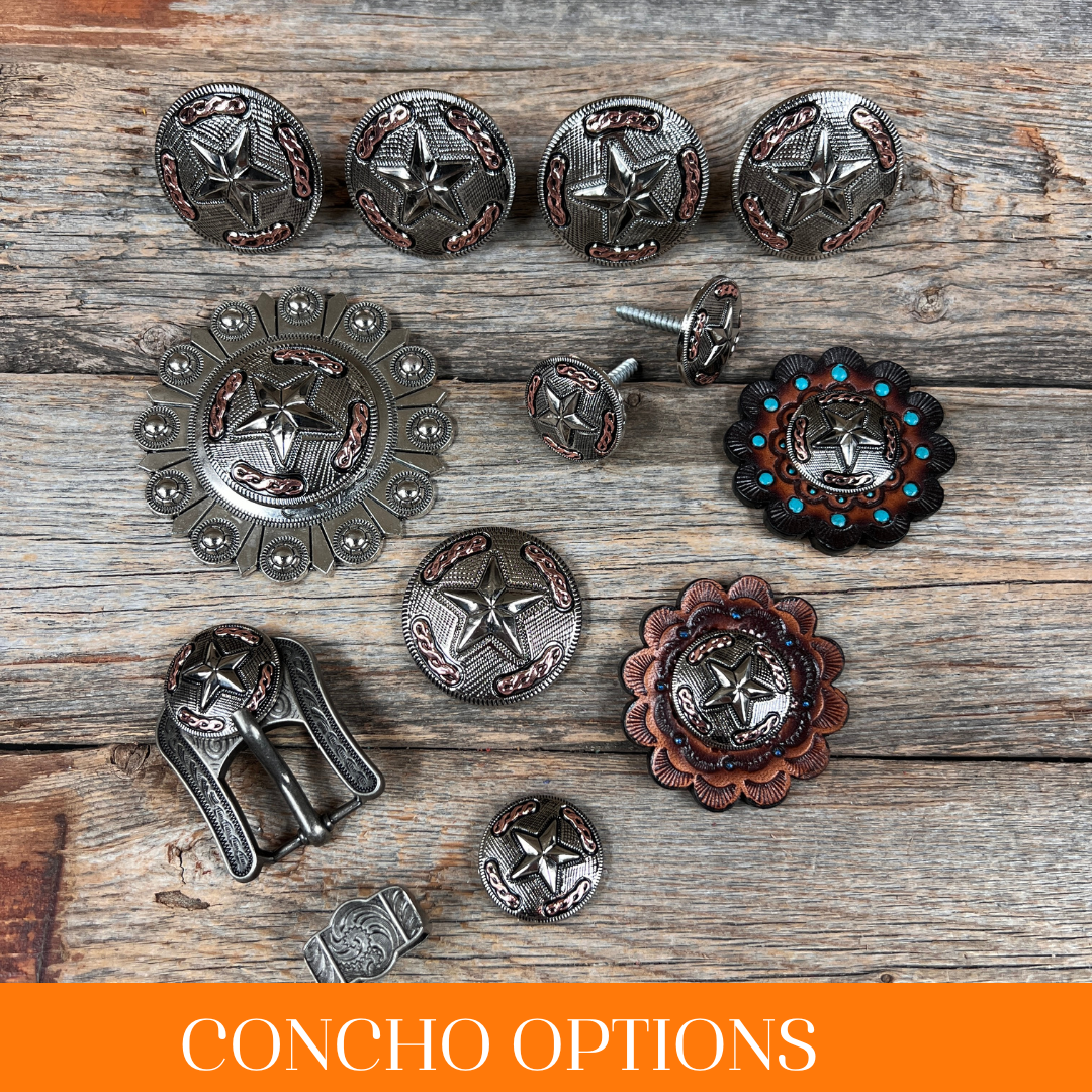 Antique Silver Texas Star Western Concho W187