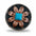 Copper Turquoise Sunflower Western Concho W188