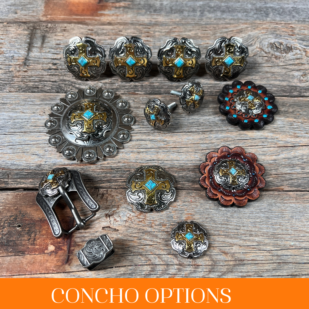 Antique Silver & Gold Western Concho W189