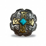 Antique Silver & Gold Western Concho W189