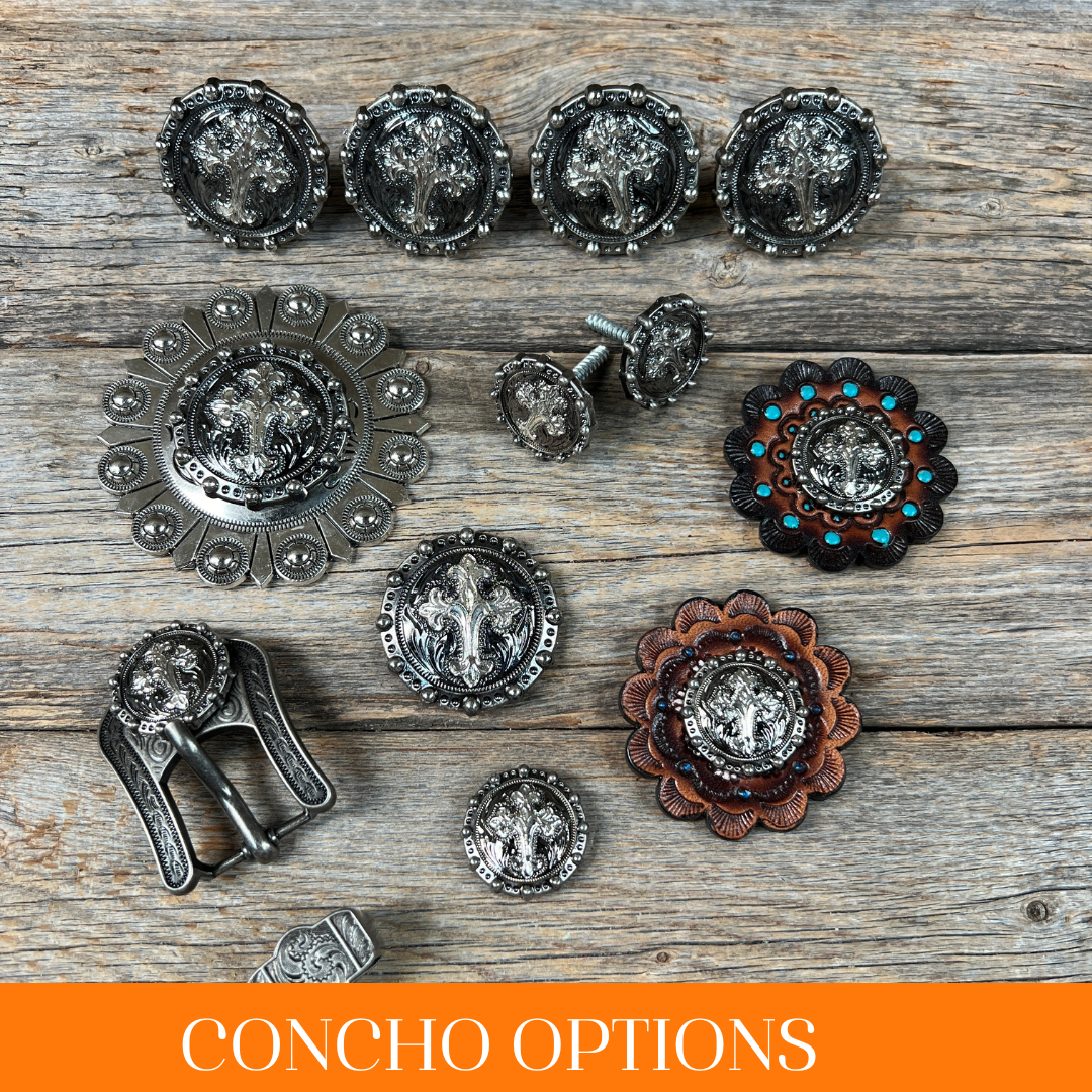 Antique Silver Cross Western Concho W191