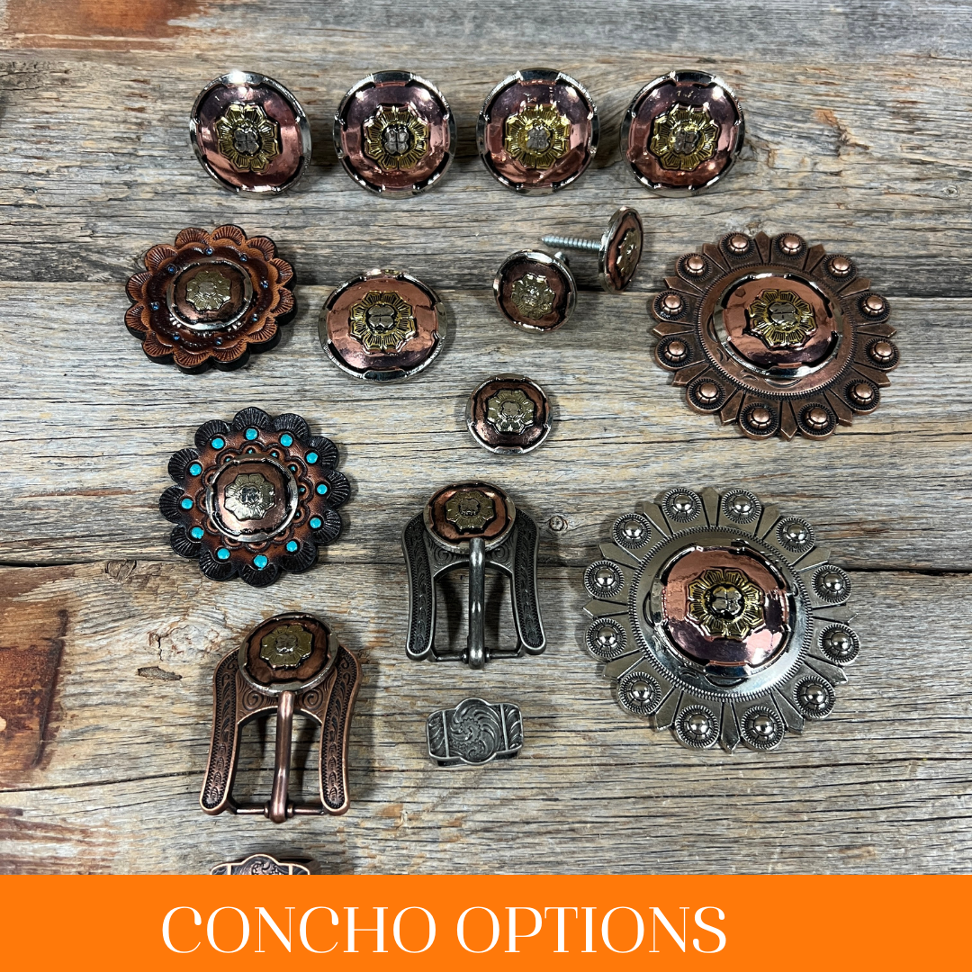 Copper & Gold Flower Western Concho W192