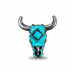 Turquoise Steer Head Western Concho W202
