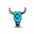 Turquoise Steer Head Western Concho W202