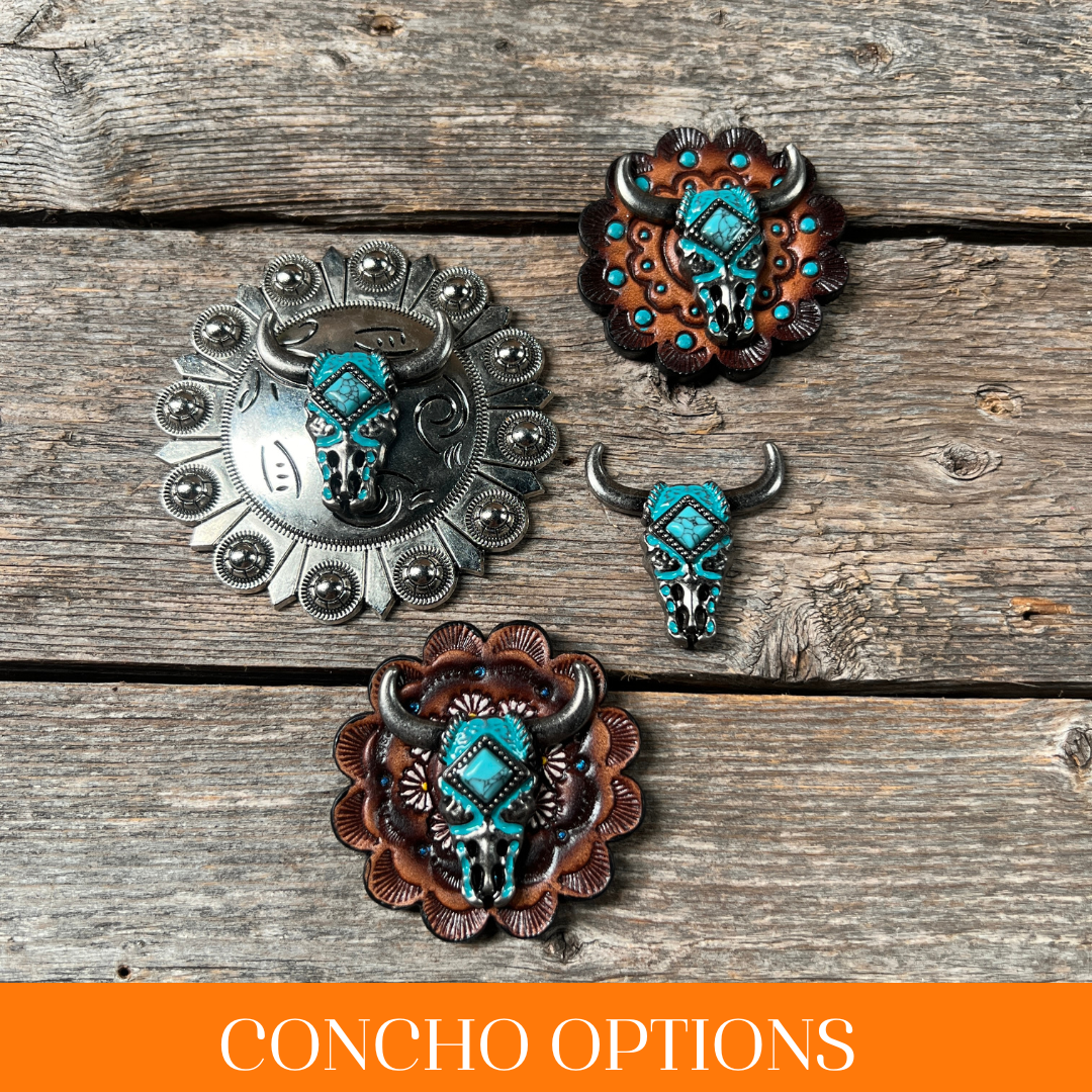 Turquoise Steer Head Western Concho W202 - Main Image