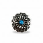 Antique Silver Turquoise Western Concho W203