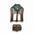 Copper Turquoise Flower Western Concho W207