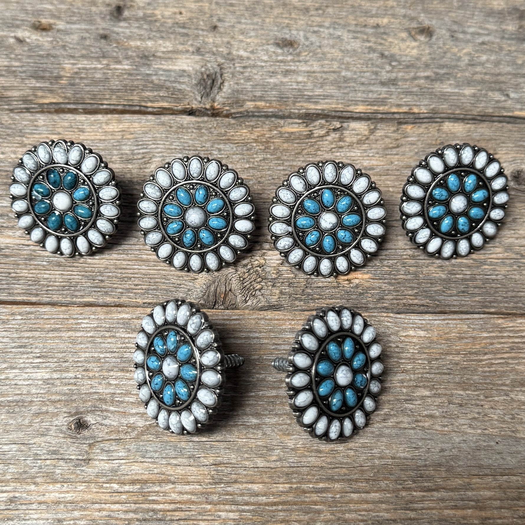Blue and White Turquoise Saddle Set SSW212