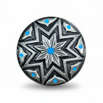 Starburst Antique Silver Turquoise Western Concho W214