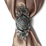 Starburst Antique Silver Turquoise Western Concho W214