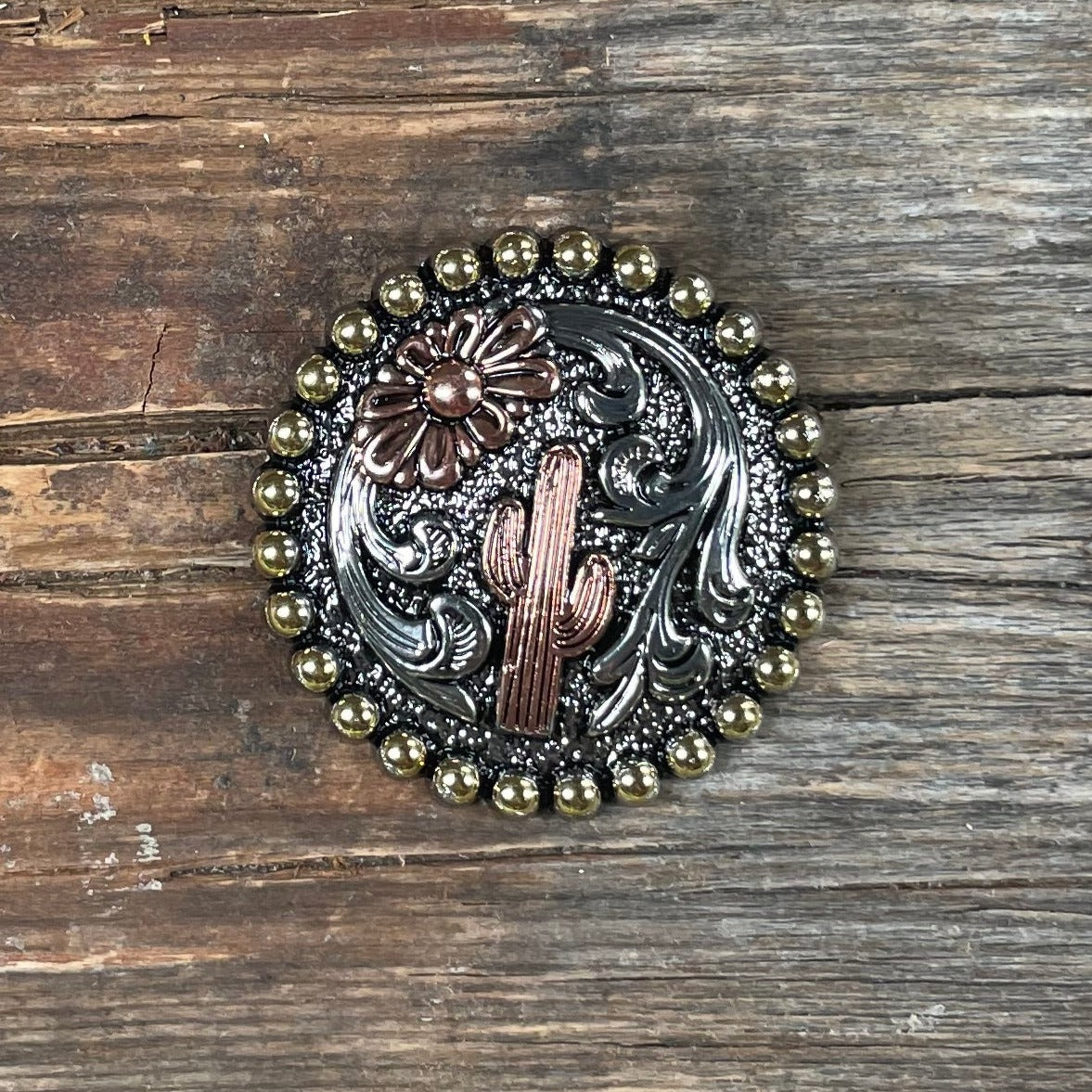 Cactus and Flower Western Concho W219