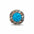 Antique Silver Turquoise Copper Floral Western Concho W222