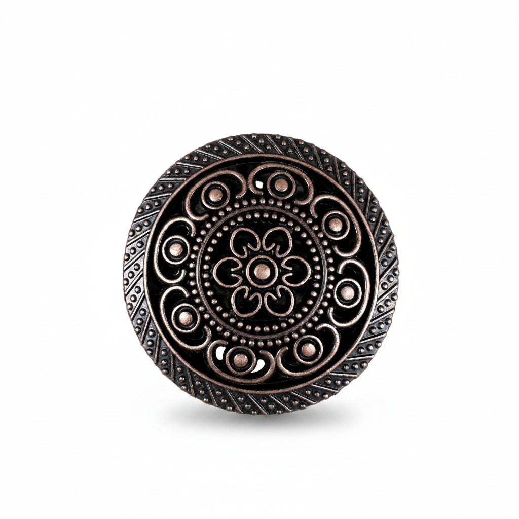 Copper Intricate Engraved Western Concho W224