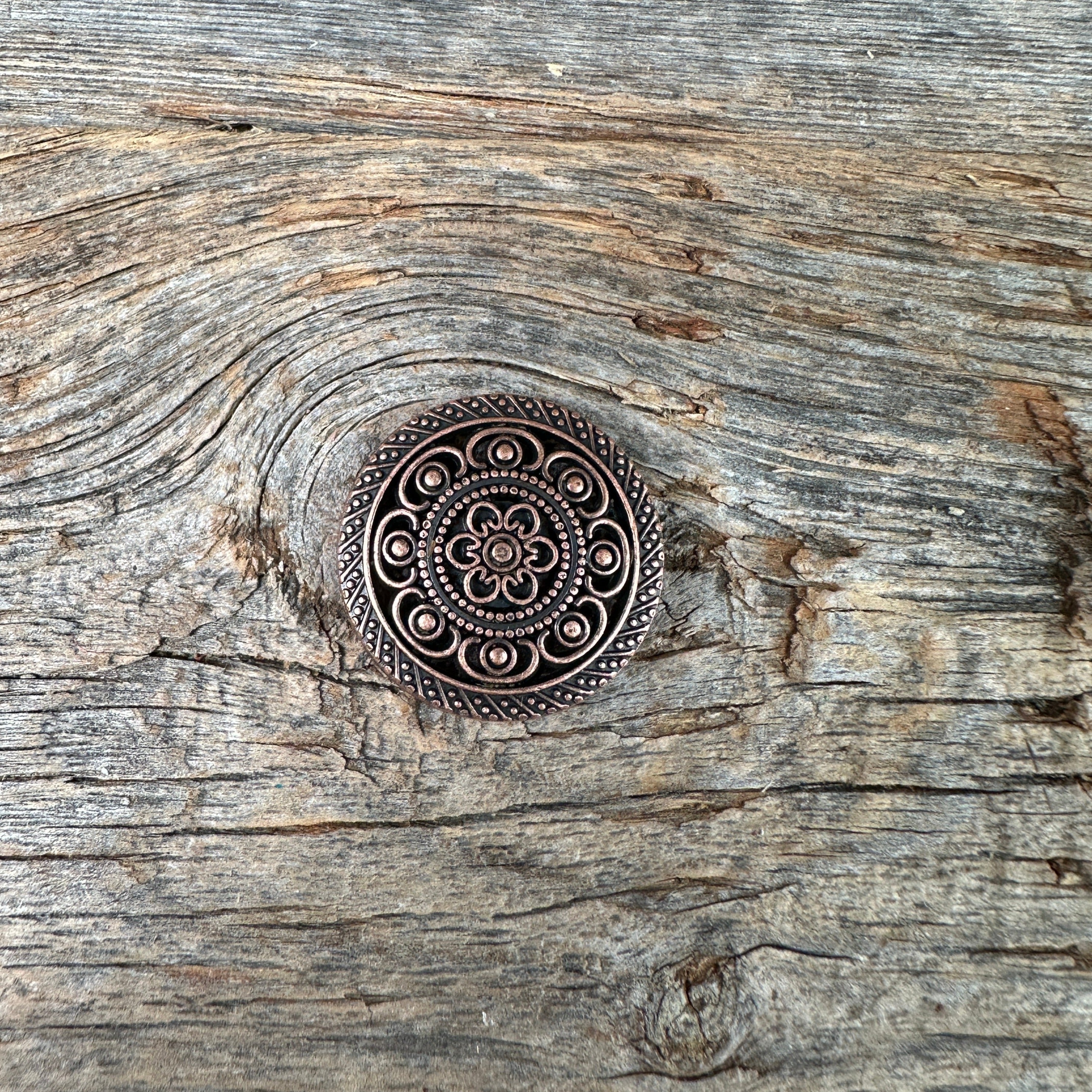 Copper Intricate Engraved Western Concho W224