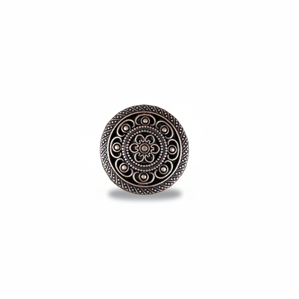 Copper Intricate Engraved Western Concho W224