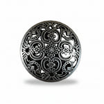 Antique Silver Floral Engraved Western Concho W225