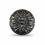 Antique Silver Floral Pinwheel Western Concho W227