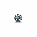 Antique Silver Turquoise Flower Western Concho W231