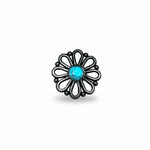 Antique Silver Turquoise Flower Western Concho W231