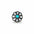 Antique Silver Turquoise Flower Western Concho W231