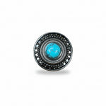Antique Silver Turquoise Dot Western Concho W232