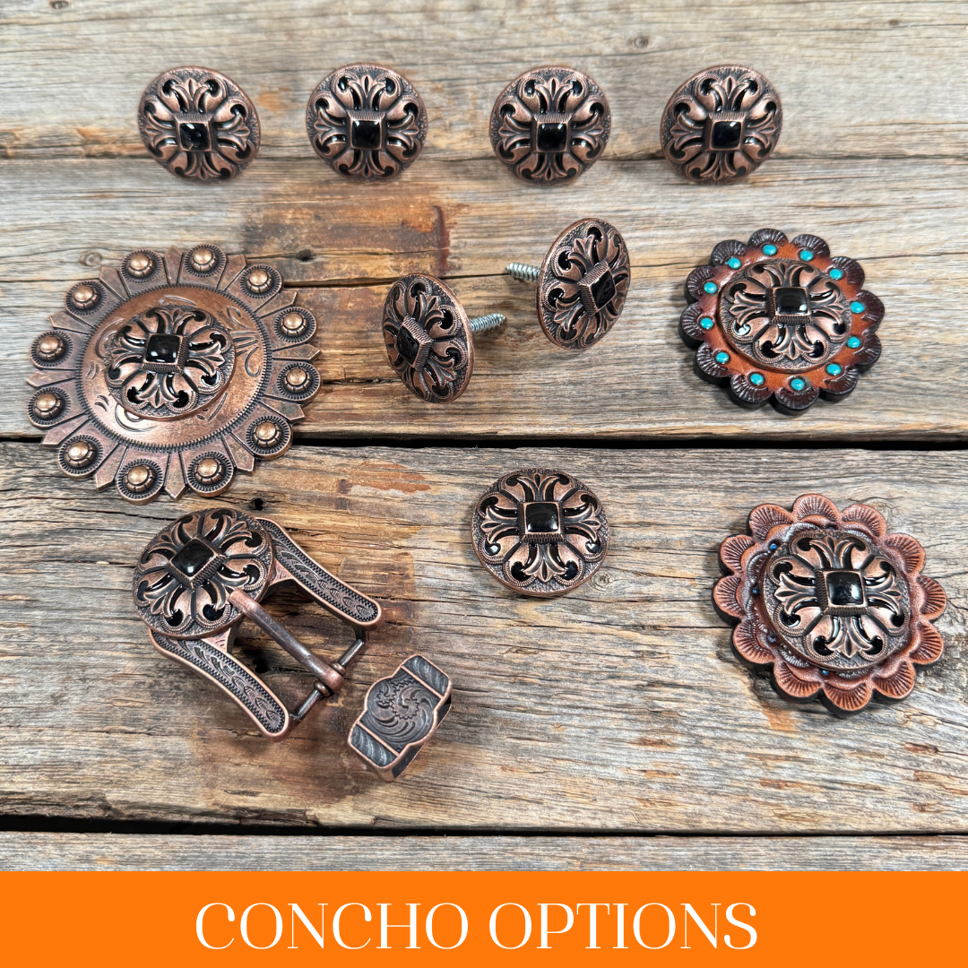 Copper Black Fleur De Lis Western Concho W241