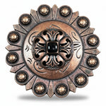 Copper Black Fleur De Lis Western Concho W241