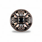 Copper Black Fleur De Lis Western Concho W241