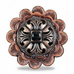 Copper Black Fleur De Lis Western Concho W241