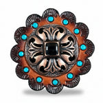Copper Black Fleur De Lis Western Concho W241