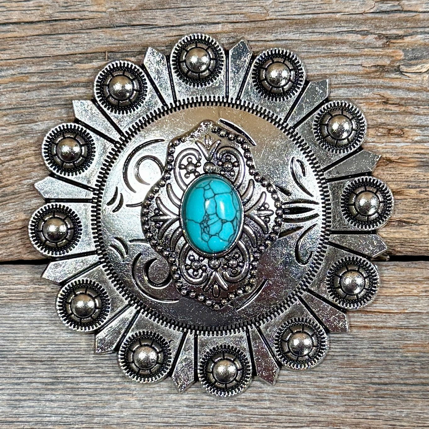 Antique Silver Shield with Turquoise Stone Berry Jacket #BJW252L