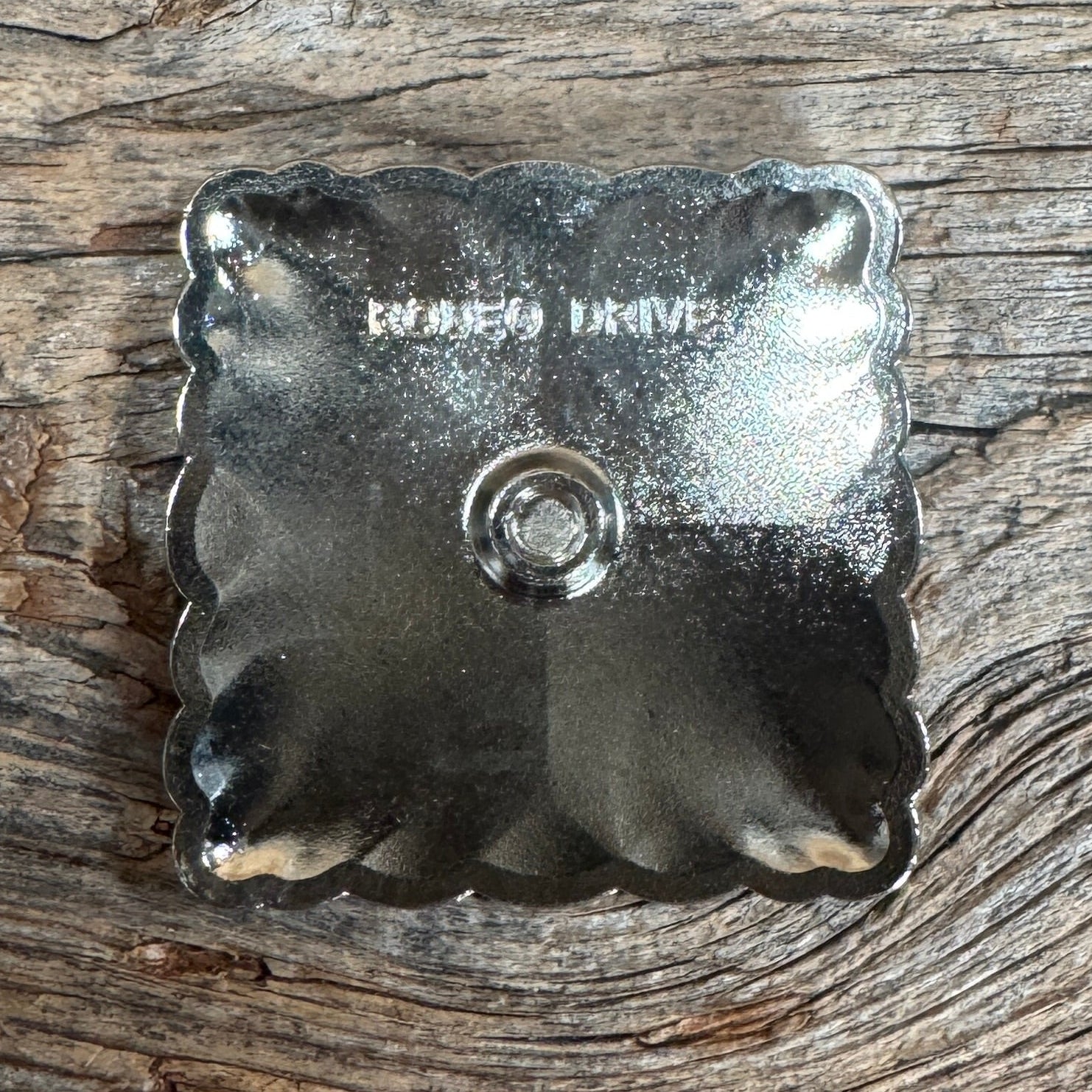 Antique Silver Horse & Turquoise Square Western Concho W259L