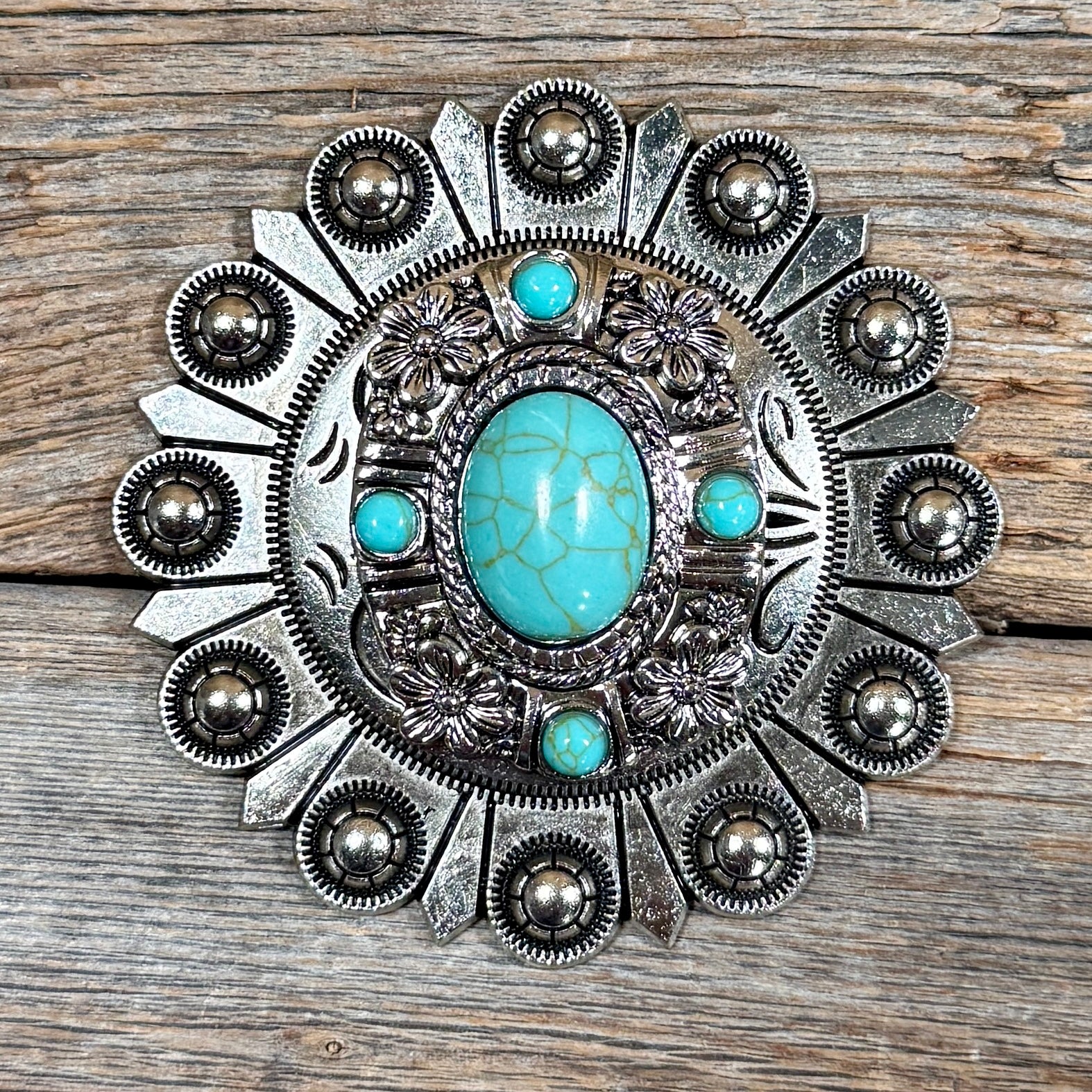 Antique Silver Floral & Turquoise Berry Jacket #BJW260L