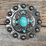 Antique Silver Floral & Turquoise Berry Jacket #BJW260L