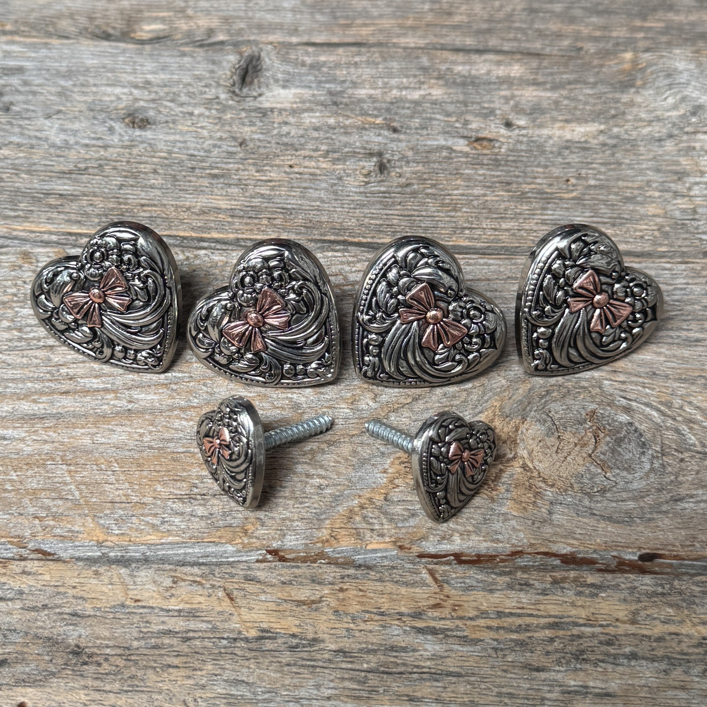 Antique Silver and Copper Heart Saddle Set SSW263