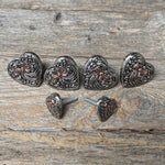 Antique Silver and Copper Heart Saddle Set SSW263
