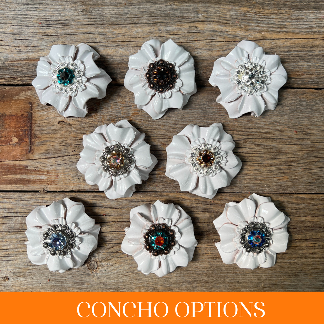 White Carnations Leather Flowers - 1