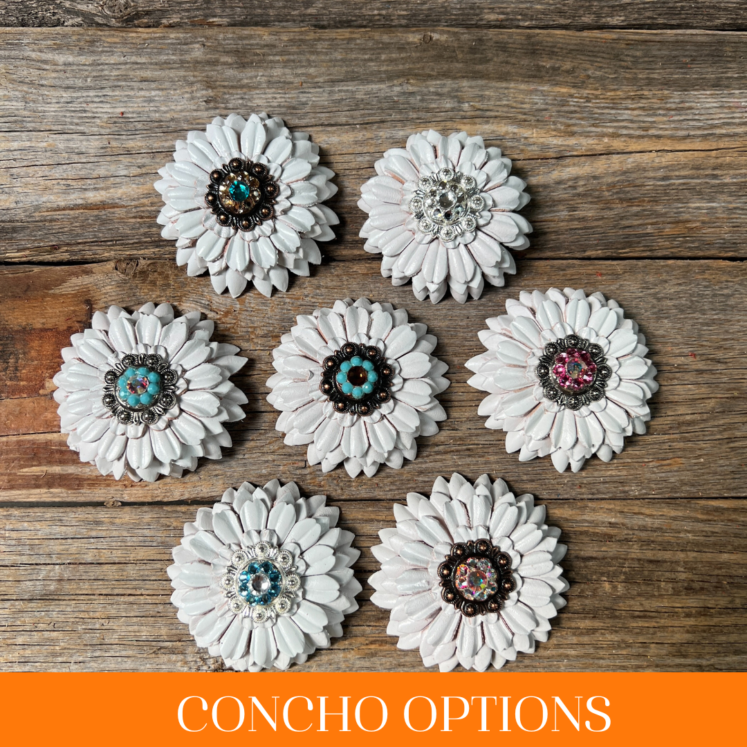White Daisy Leather Flowers - 1