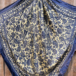 35X35"  Royal Blue & Cream Paisley Wild Rag / Scarf WR144