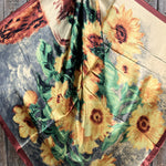 35X35" Painted Sunflower Wild Rag /Scarf -W169 Slide WRC210A