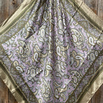 35X35"  Tan & Pink Paisley Wild Rag / Scarf WR2145
