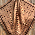 35X35" Brown Polka Dots Wild Rag / Scarf WR3054 - Tooled Leather Wild Rag Slides - Assorted