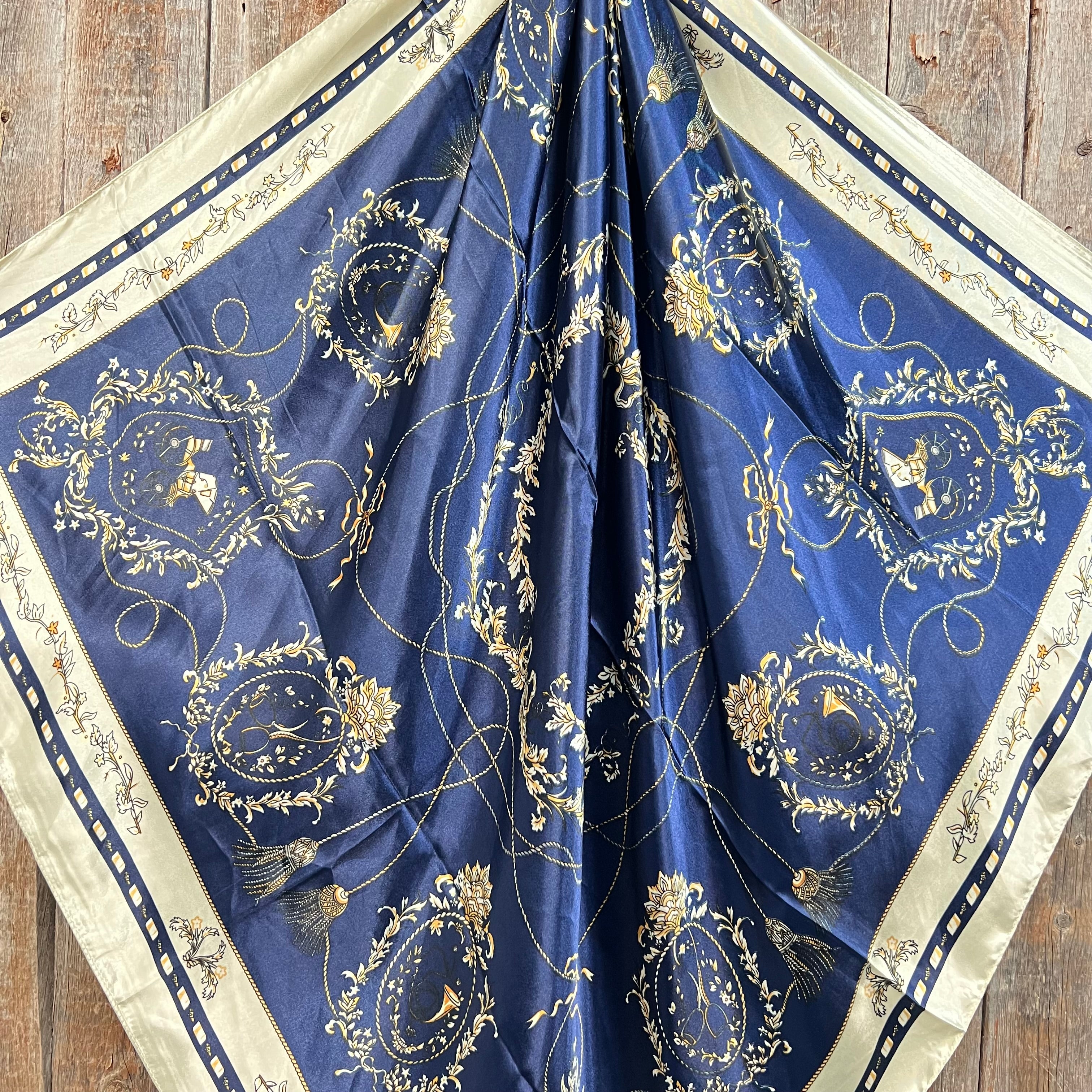 35X35" Blue Carriage Wild Rag / Scarf WR328