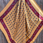 35X35" Gold and Red Patterned  Wild Rag / Scarf WR3349X