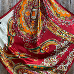 35X35"  Red Mardi Gras Wild Rag / Scarf WR3353