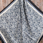 35X35"  Blue and Cream Paisley Wild Rag / Scarf WR3408