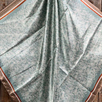 35X35" Turquoise & Cream Paisley Wild Rag / Scarf WR3410 - Tooled Leather Wild Rag Slides - Assorted