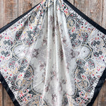 35X35"  Black Floral Wild Rag / Scarf WR3420