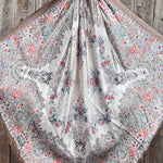 35X35"  Tan Floral Wild Rag / Scarf WR3421